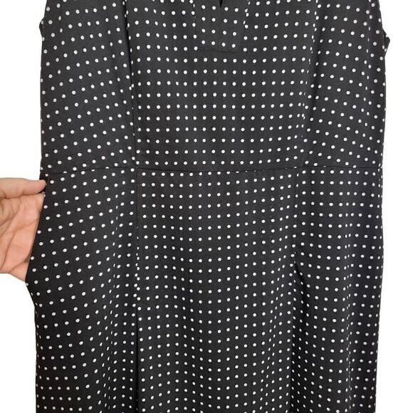 J.Crew Black Polka Dot Sleeveless Shift Mini Dress Size 16 - Picture 4 of 10
